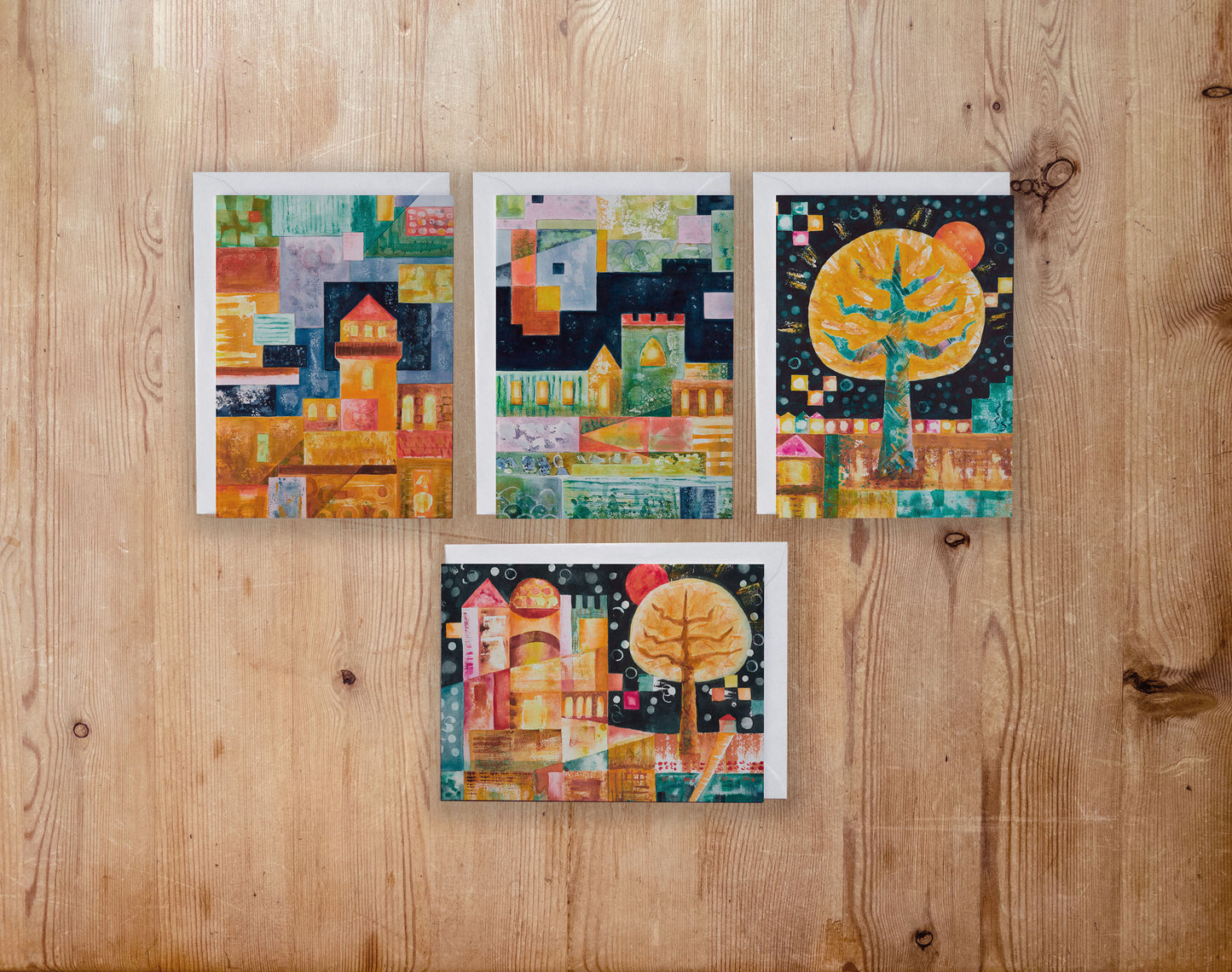 Cards, set of 4, A6 Art Cards